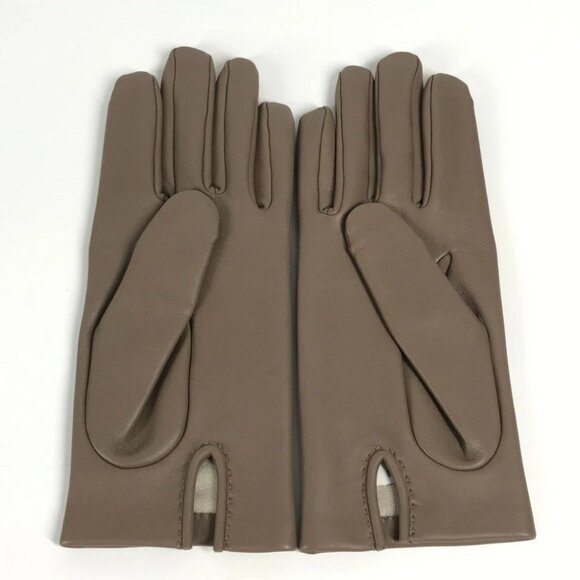HERMES H202053G H logo Bastille gloves Leather Etoupe gray Unused - Picture 11 of 12